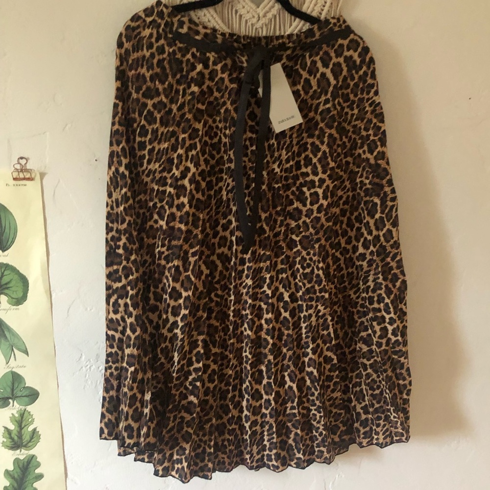 Pleated leopard ZARA skirt